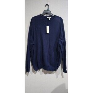 Turnbury Sweater Mens Long Sleeves V-neck Pullover Blue Cotton/Cashmere XXL/50